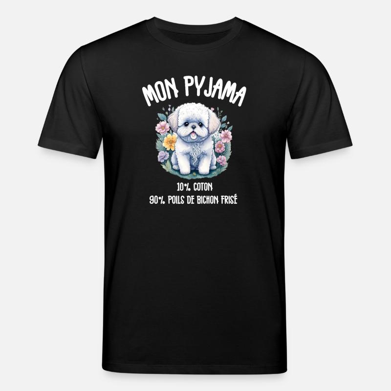 Pyjama Drôle Chien Bichon - T-shirt bio CREATOR Stanley/Stella Unisexe - noir
