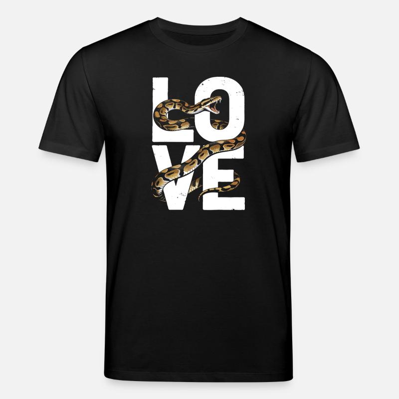 Königspython Schlangen LOVE Terrarium Python - Stanley/Stella Unisex Bio-T-Shirt CREATOR  - Schwarz