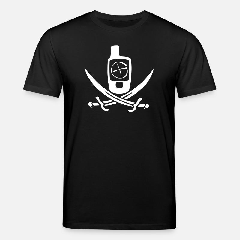 Géocaching Drapeau Pirate Blanc - T-shirt bio CREATOR Stanley/Stella Unisexe - noir