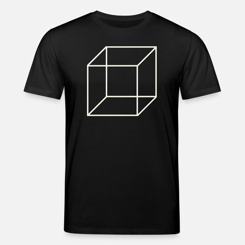 Geometric Wire Cube - Stanley/Stella CREATOR Unisex Organic T-Shirt - black