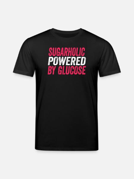 Sugarholic Powered by Glucose - Stanley/Stella CREATOR Unisex Organic T-Shirt - black