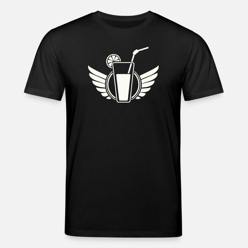 Wing cocktail with lemon slice - Stanley/Stella CREATOR Unisex Organic T-Shirt - black