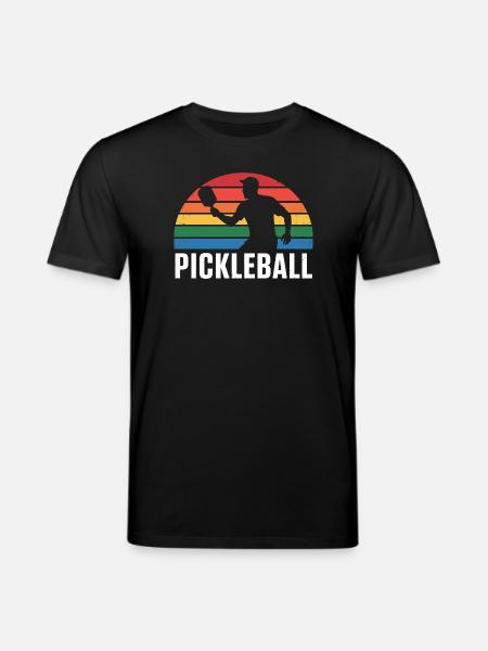 Pickleball Sunset Silhouette - Stanley/Stella CREATOR Unisex Organic T-Shirt - black