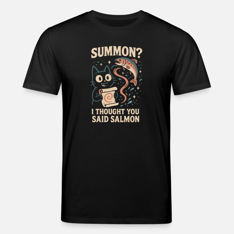 Invoquer du saumon ? | Chat Flippant Mignon - T-shirt bio CREATOR Stanley/Stella Unisexe - noir