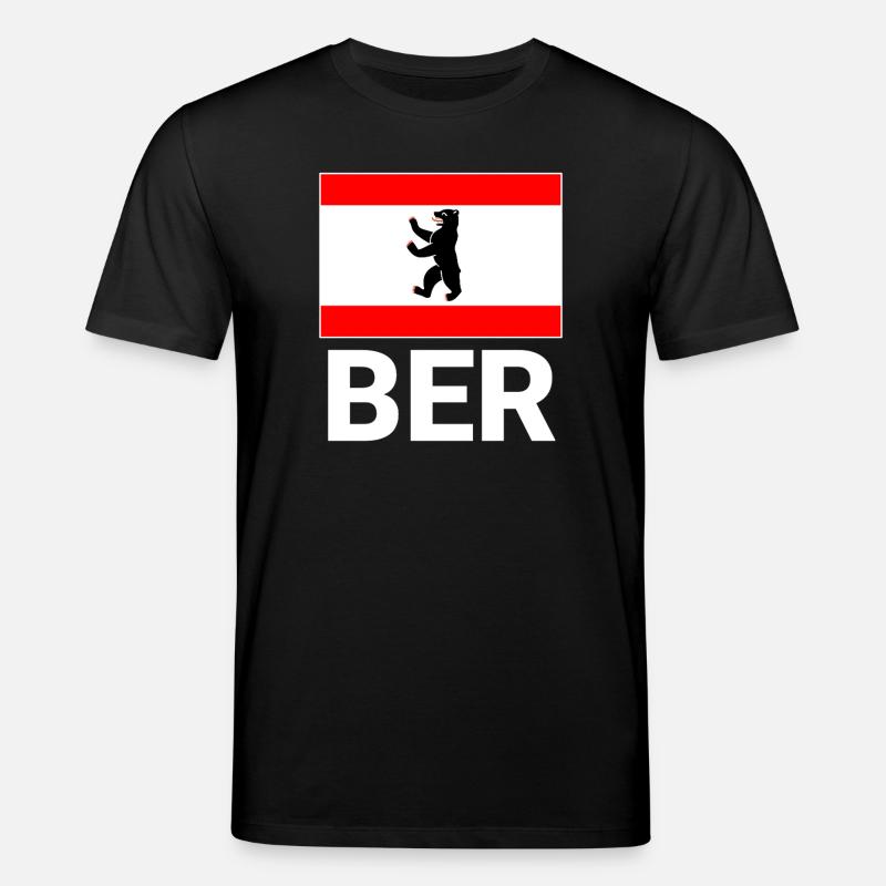 Drapeau de Berlin avec abréviation BER - T-shirt bio CREATOR Stanley/Stella Unisexe - noir