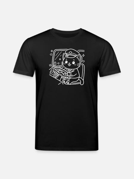 Kawaii Cat Bus Driver - Stanley/Stella CREATOR Unisex Organic T-Shirt - black