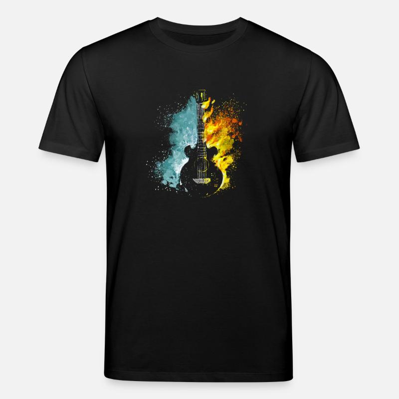 Gitarre Feuer Eis - Stanley/Stella Unisex Bio-T-Shirt CREATOR  - Schwarz