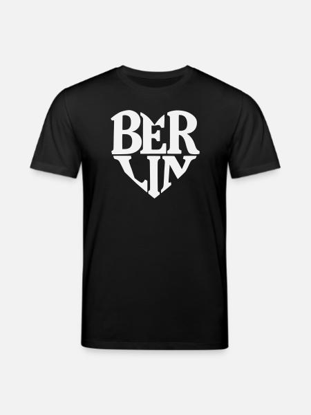 Berlin Heart Font Logo - Stanley/Stella CREATOR Unisex Organic T-Shirt - black