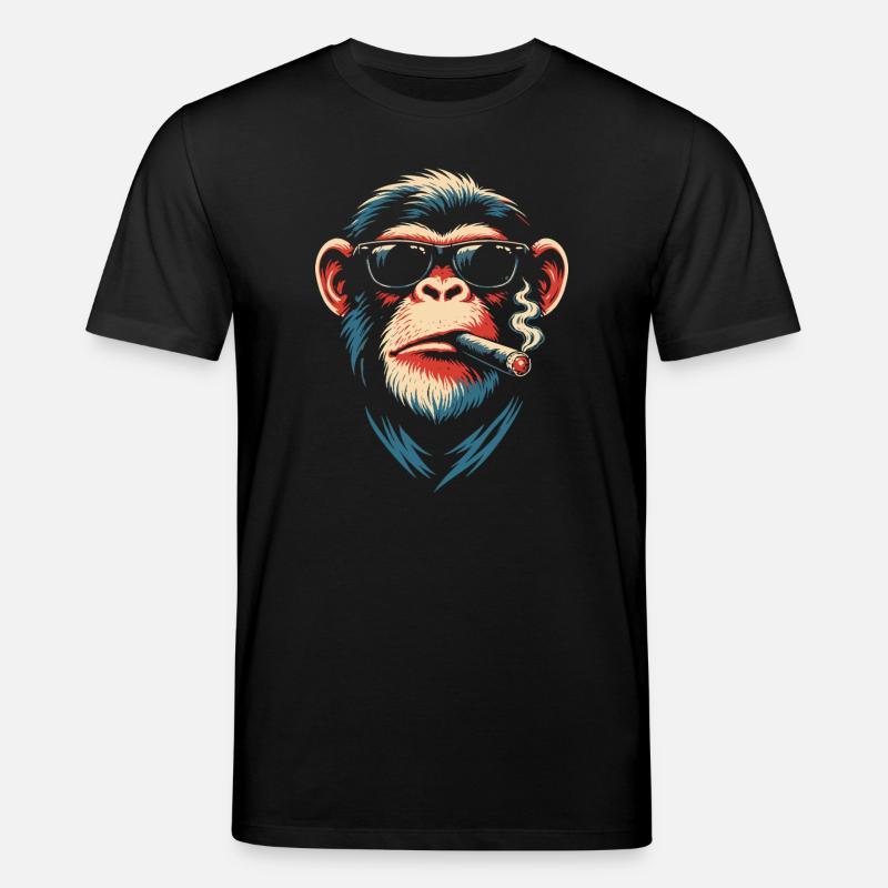Sonnenbrillenrauchender Affe - Stanley/Stella Unisex Bio-T-Shirt CREATOR  - Schwarz
