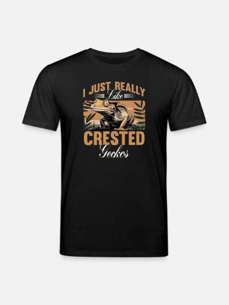 Funny Reptile Crested Gecko - Stanley/Stella CREATOR Unisex Organic T-Shirt - black
