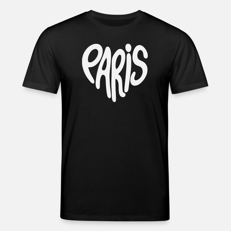 Paris Graffiti-Skript Logo herzförmig - Stanley/Stella Unisex Bio-T-Shirt CREATOR  - Schwarz