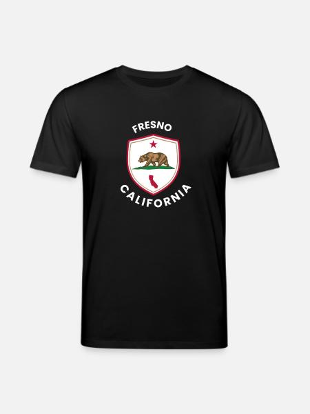 Fresno Shield Bear Emblem - Stanley/Stella CREATOR Unisex Organic T-Shirt - black