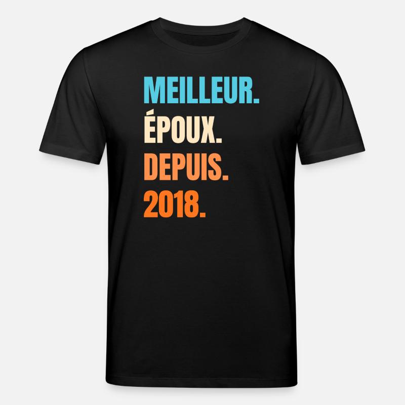 Bester Ehemann seit 2018 Geschenk-Ehemann - Stanley/Stella Unisex Bio-T-Shirt CREATOR  - Schwarz