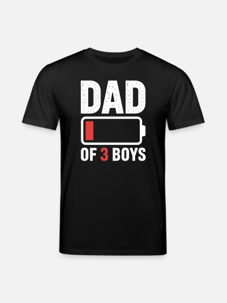 Dad of 3 Boys Pride - Stanley/Stella CREATOR Unisex Organic T-Shirt - black