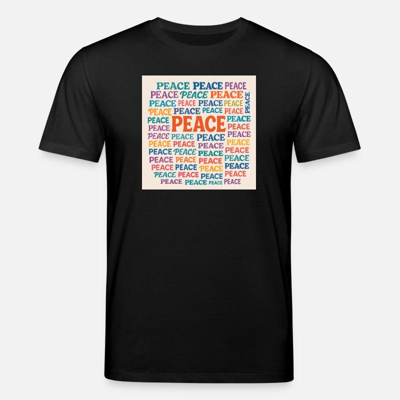 Peace Mosaic Farb-Typo Muster - Stanley/Stella Unisex Bio-T-Shirt CREATOR - Schwarz