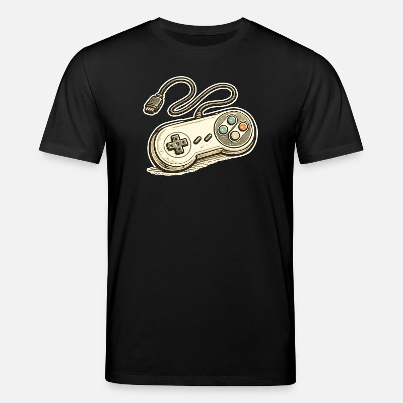 Retro Game Controller Graphics - Stanley/Stella CREATOR Unisex Organic T-Shirt - black