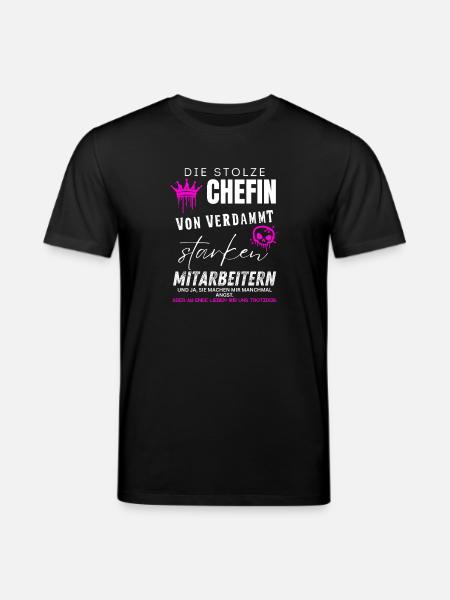 stolze Chefin von verdammt starken Mitarbeitern - Stanley/Stella CREATOR Unisex Organic T-Shirt - black
