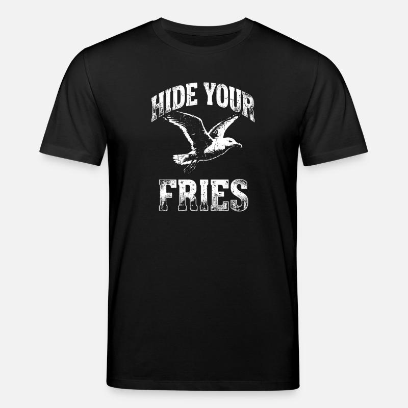 Hide Your Fries Seagull - Stanley/Stella Unisex Bio-T-Shirt CREATOR - Schwarz