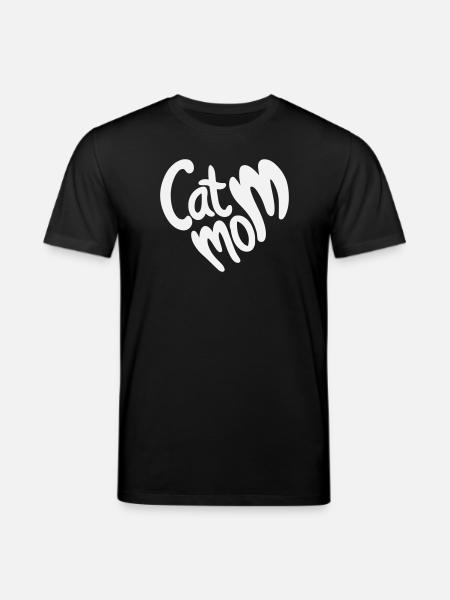 Cat Mom Heart Lettering - Stanley/Stella CREATOR Unisex Organic T-Shirt - black