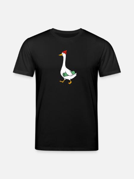 Gans mit Strickmütze und Yogamatte - Stanley/Stella Unisex Bio-T-Shirt CREATOR - Schwarz