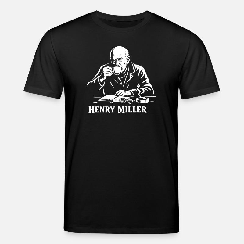 Henry Miller Café Reader - Stanley/Stella CREATOR Unisex Organic T-Shirt - black