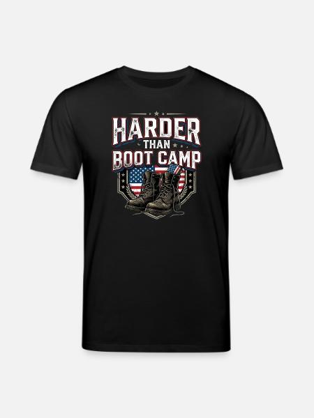 Army Mama Harder Than Boot Camp - Stanley/Stella CREATOR Unisex Organic T-Shirt - black