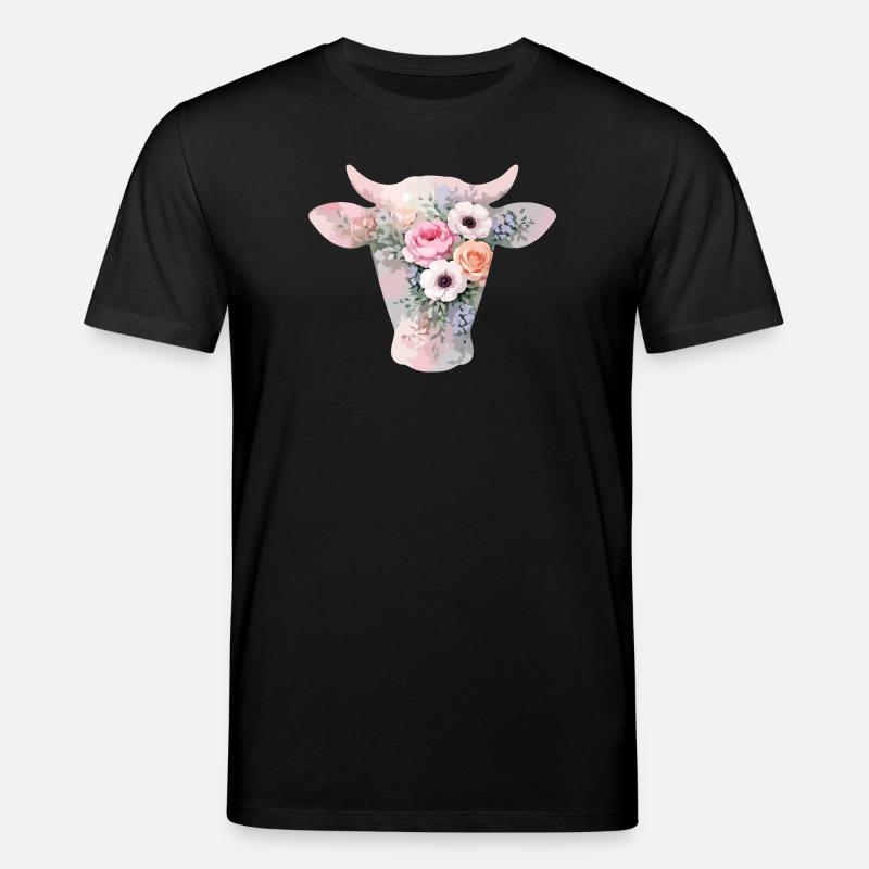 Fleurs en forme de vache - T-shirt bio CREATOR Stanley/Stella Unisexe - noir