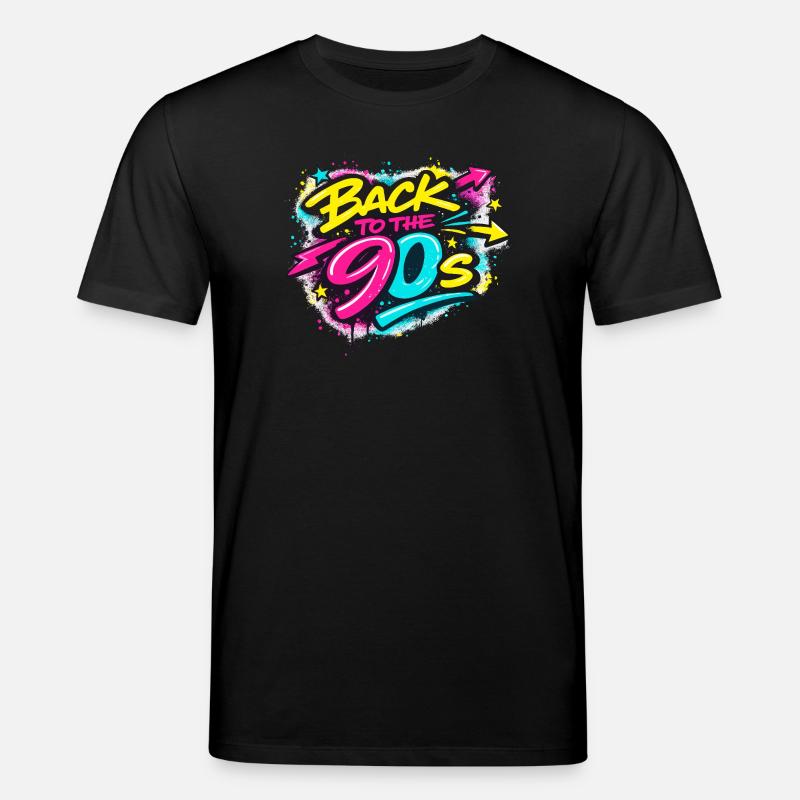 Back to the 90s Neon Graffiti - Stanley/Stella CREATOR Unisex Organic T-Shirt - black