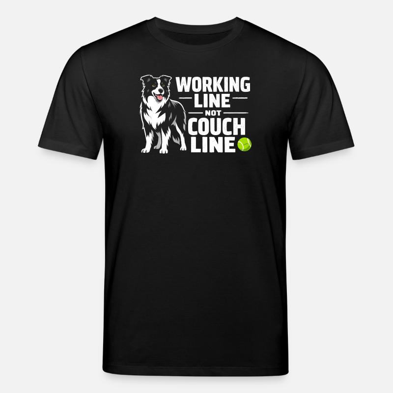 Arbeitslinie statt Sofa | Border Collie - Stanley/Stella Unisex Bio-T-Shirt CREATOR  - Schwarz