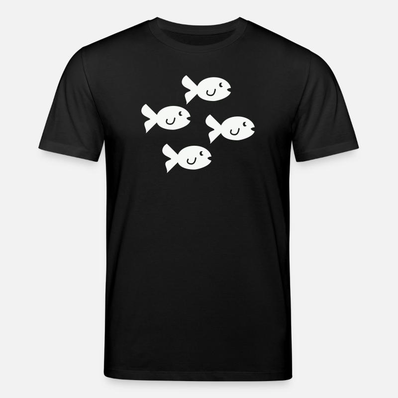 Vier freundliche Fischchen - Stanley/Stella Unisex Bio-T-Shirt CREATOR  - Schwarz