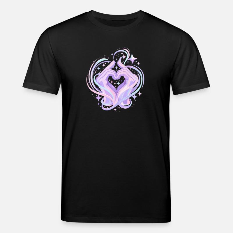 Pastel Heart Hands Magic - Stanley/Stella CREATOR Unisex Organic T-Shirt - black