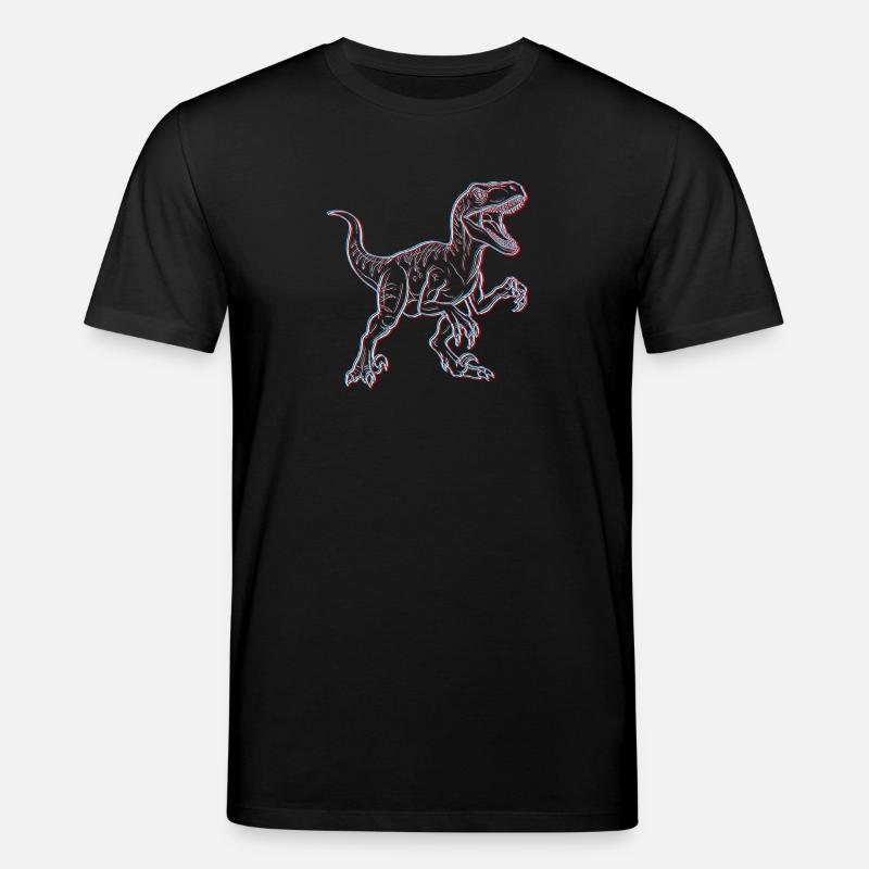 Neon Dinosaur 3D Skeleton - Stanley/Stella CREATOR Unisex Organic T-Shirt - black