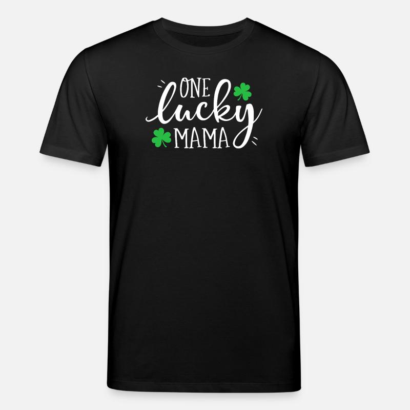 One Lucky Mama Clover Tee - Stanley/Stella CREATOR Unisex Organic T-Shirt - black