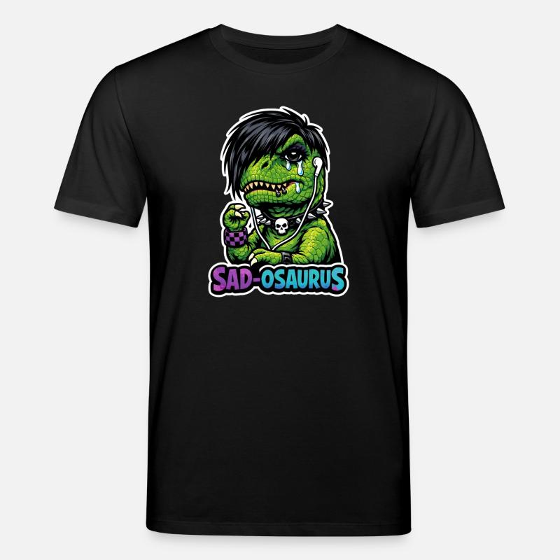Emo Dinosaur, Sad Dino, Emotional - Stanley/Stella CREATOR Unisex Organic T-Shirt - black