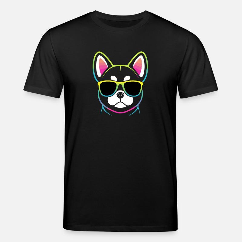 Regenbogenhund mit Brille - Stanley/Stella Unisex Bio-T-Shirt CREATOR  - Schwarz