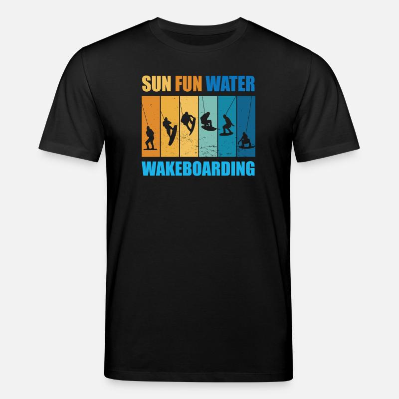 Sonne, Spass, Wasser, Wakeboarden - Stanley/Stella Unisex Bio-T-Shirt CREATOR  - Schwarz
