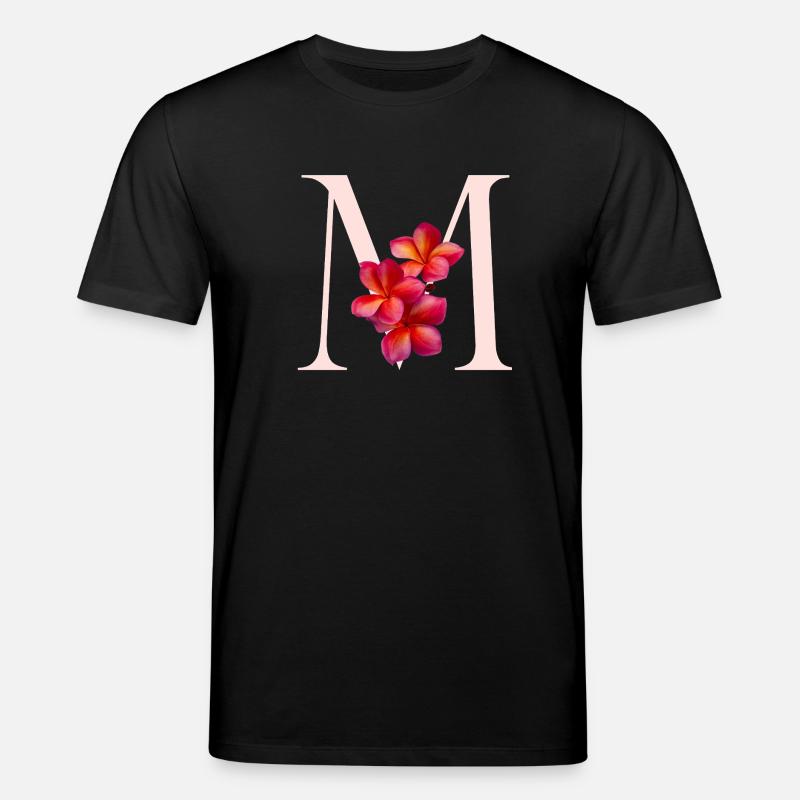 Monogramme M avec fleur rose - T-shirt bio CREATOR Stanley/Stella Unisexe - noir
