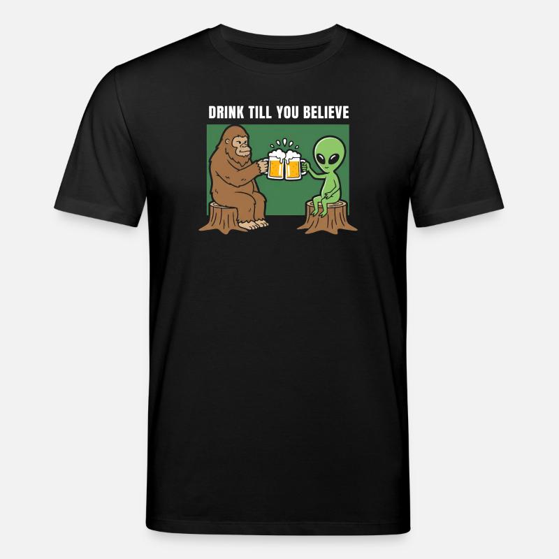 Kippis Alienille ja Sasquatchille - Stanley/Stella CREATOR unisex luomu-t-paita - musta