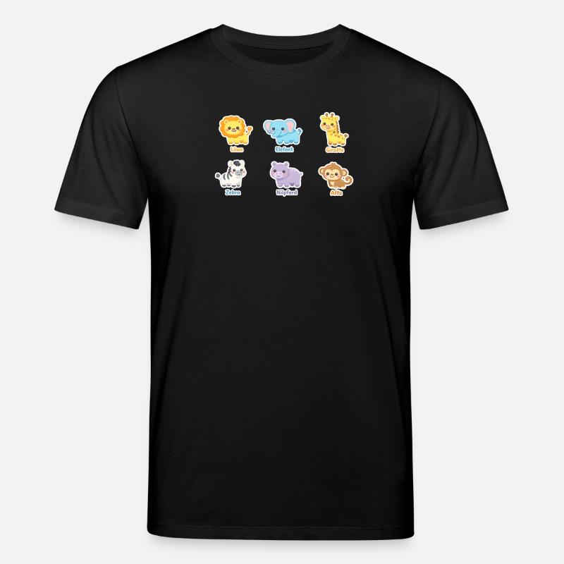 Kuschelige Tierfreunde Sticker - Stanley/Stella Unisex Bio-T-Shirt CREATOR  - Schwarz
