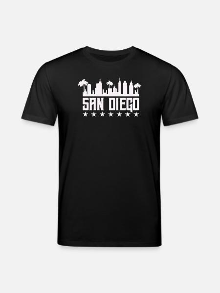 San Diego Skyline Palm Vista - Stanley/Stella CREATOR Unisex Organic T-Shirt - black