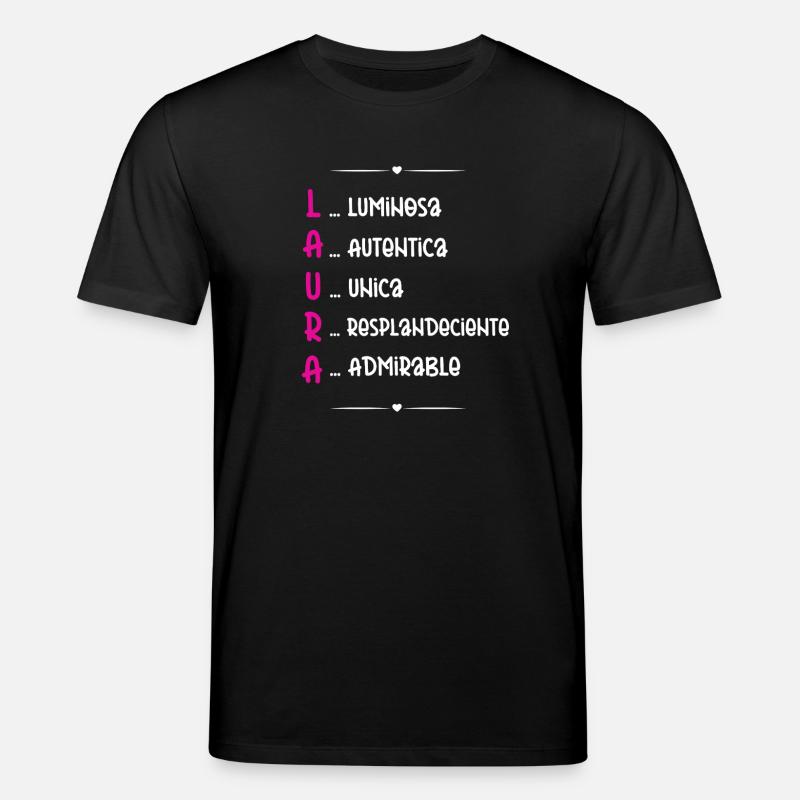 Laura: Personalisierter Name - Stanley/Stella Unisex Bio-T-Shirt CREATOR  - Schwarz