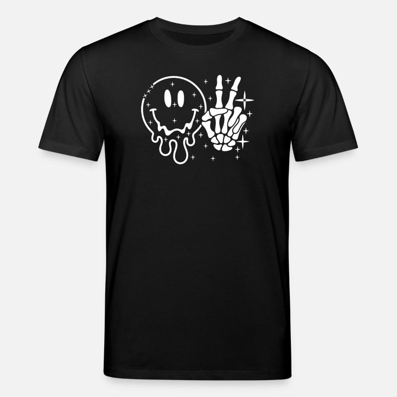 Crâne souriant Main de la Paix - T-shirt bio CREATOR Stanley/Stella Unisexe - noir