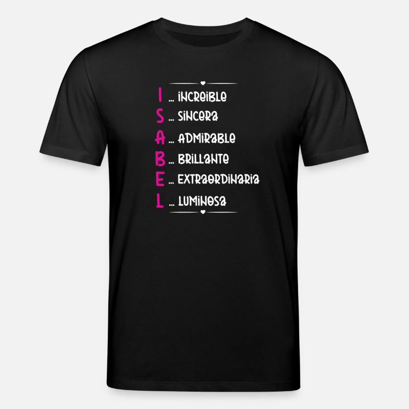 Nom Isabel Cadeau personnalisé - T-shirt bio CREATOR Stanley/Stella Unisexe - noir
