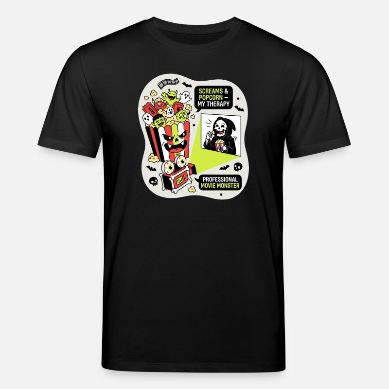 Popcorn Monster Therapy - Stanley/Stella CREATOR Unisex Organic T-Shirt - black