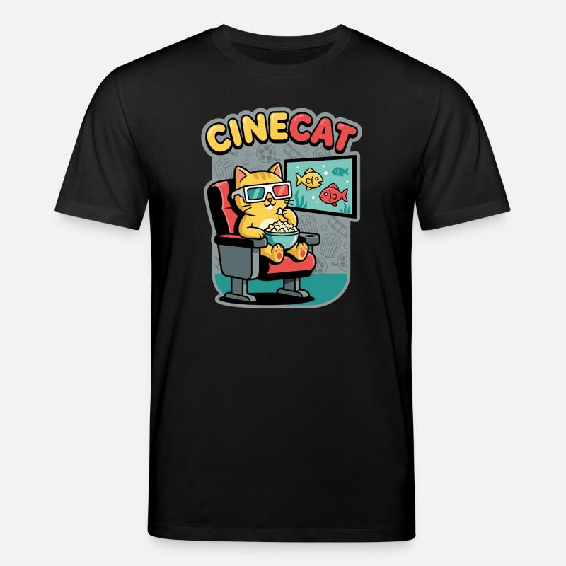 CineKat Kino-Katze Popcorn - Stanley/Stella Unisex Bio-T-Shirt CREATOR  - Schwarz