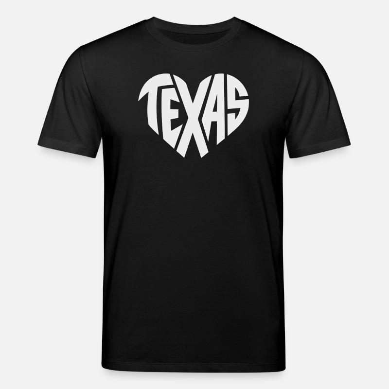 Texas Heart Typography - Stanley/Stella CREATOR Unisex Organic T-Shirt - black