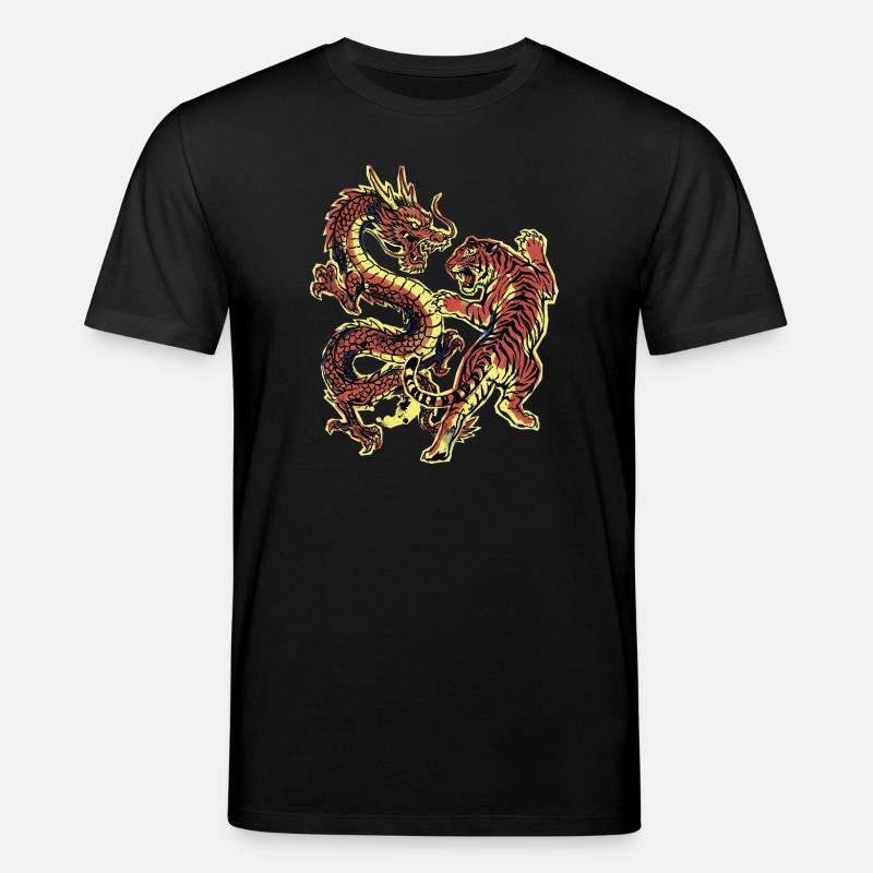 Dragon et Chinois Tigre - T-shirt bio CREATOR Stanley/Stella Unisexe - noir
