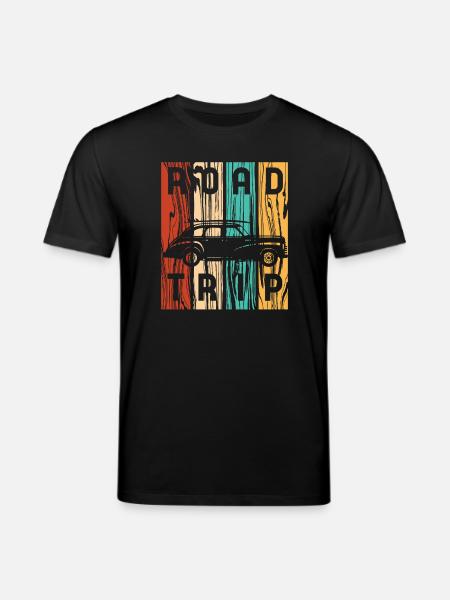 Road Trip Oldtimer-Retro-Streifen - Stanley/Stella Unisex Bio-T-Shirt CREATOR - Schwarz