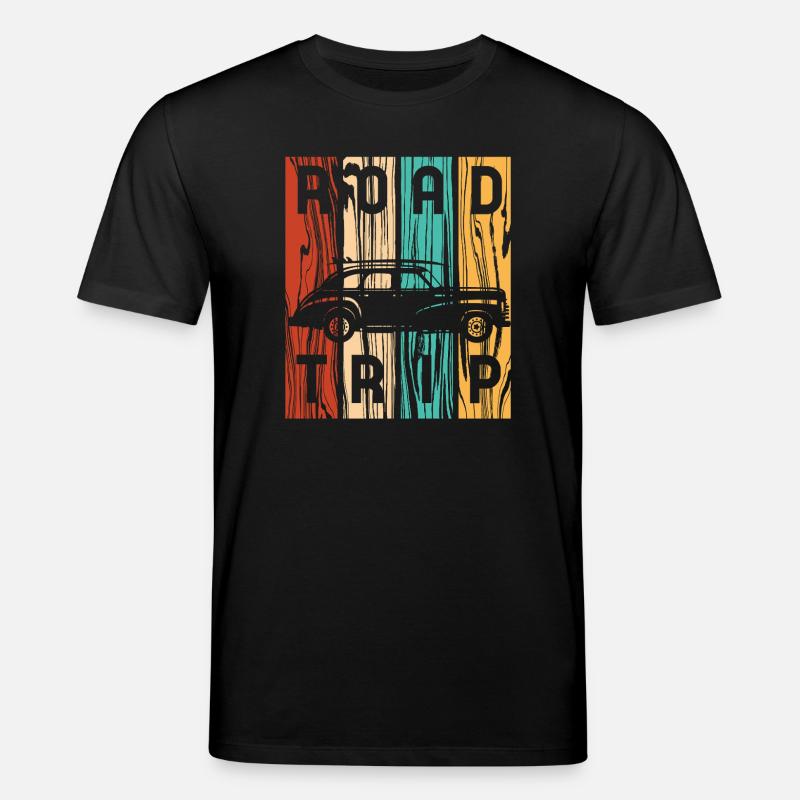 Road Trip Oldtimer-Retro-Streifen - Stanley/Stella Unisex Bio-T-Shirt CREATOR  - Schwarz