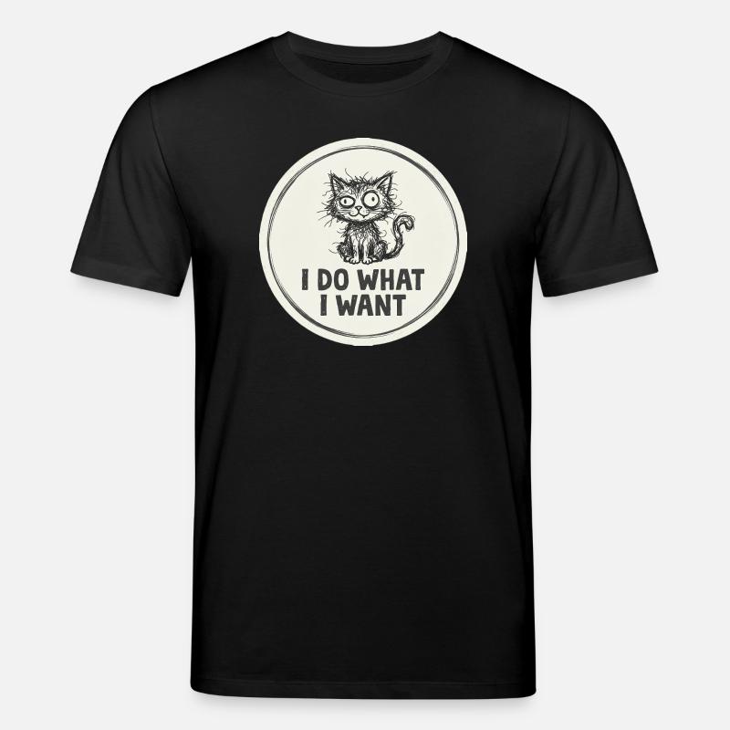 Ich mache, was ich will Katze - Stanley/Stella Unisex Bio-T-Shirt CREATOR  - Schwarz